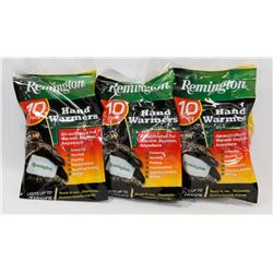 LOT OF 3 PKGS OF 10 REMINGTON TOE WARMERS