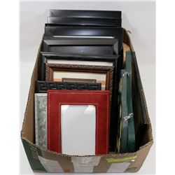BOX W/VARIOUS SIZE WOOD FRAMES,