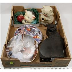 ESTATE FLAT OF ASSORTED CAT COLLECTIBLES