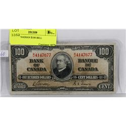 1937 CANADIAN $100 BILL