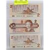 Image 1 : LOT OF 3, LAST OF CANADIAN $2 BILLS