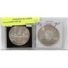 Image 1 : LOT OF 2 CANADIAN $1 COINS  INCLUDING 1957 &