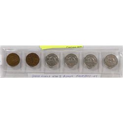 LOT OF 6 CANADIAN WORLD WAR II NICKLES, INCLUDING