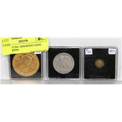 LOT OF 3 USA  ASSORTED COINS AND TOKENS