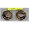 Image 1 : SET OF 2 - $10 VEGAS SILVER STRIKE GAMING TOKENS.