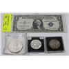Image 1 : LOT OF USA COINS ,TOKENS AND $1 BILL