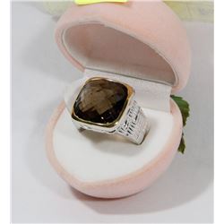 BRASS ROSE QUARTZ SIZE 8, 5.90 CTW