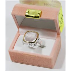 BRASS SMOKEY TOPAZ RING, SIZE 7 , 11.90 CTW