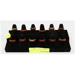 DISPLAY OF ASSORTED STONE RINGS