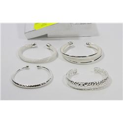 NEW 4 PIECE SILVER PLATED  BRACELETS,