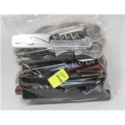 BAG OF ASSORTED CORK SCREWS/ BOTTLE OPENERS