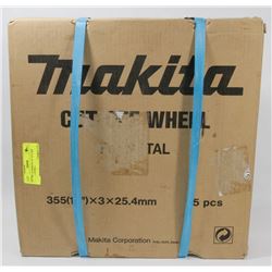 CASE OF 25 MAKITA 14" CUT OFF BLADES (STEEL).