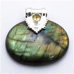 8) STERLING SILVER MULTI STONE PENDANT