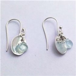 10) STERLING SILVER BLUE TOPAZ EARRINGS