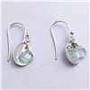 Image 1 : 10) STERLING SILVER BLUE TOPAZ EARRINGS