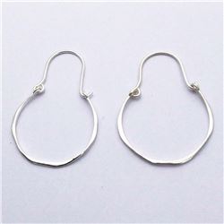 17) STERLING SILVER HOOP EARRINGS