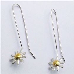 21) STERLING SILVER 2 TONE DANGLING EARRINGS