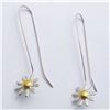 Image 1 : 21) STERLING SILVER 2 TONE DANGLING EARRINGS
