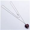 Image 1 : 22) STERLING SILVER DYED RUBY NECKLACE