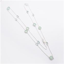 26) STERLING SILVER MULTI STONE NECKLACE