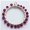 Image 1 : 34) STERLING SILVER DYED RUBY PENDANT
