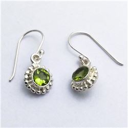 45) STERLING SILVER PERIDOT DANGLING EARRINGS