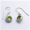 Image 1 : 45) STERLING SILVER PERIDOT DANGLING EARRINGS