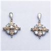 Image 1 : 49) STERLING SILVER CUBIC ZIRCONIA STUD EARRINGS
