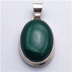 52) STERLING SILVER MALACHITE PENDANT