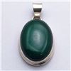 Image 1 : 52) STERLING SILVER MALACHITE PENDANT