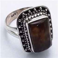 54) STERLING SILVER AGATE RING SIZE 6.75