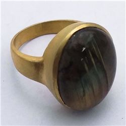 56) STERLING SILVER LABRADORITE RING SIZE 8