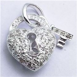 58) STERLING SILVER CUBIC ZIRCONIA PENDANT