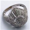 Image 1 : 61) STERLING SILVER CUBIC ZIRCONIA RING SIZE 6.75