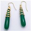 Image 1 : 63) STERLING SILVER DYED EMERALD EARRINGS
