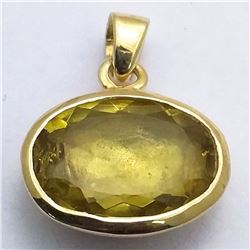 64) STERLING SILVER LEMON QUARTZ PENDANT