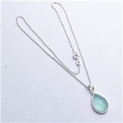 68) STERLING SILVER CHALCEDONY NECKLACE