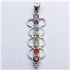 Image 1 : 72) STERLING SILVER MULTI STONE PENDANT