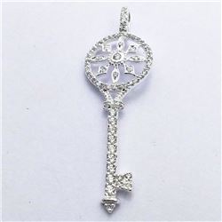 76) STERLING SILVER CUBIC ZIRCONIA PENDANT