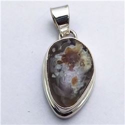 81) STERLING SILVER AGATE PENDANT