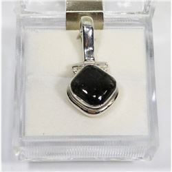 84) STERLING SILVER BLACK RUTILE PENDANT