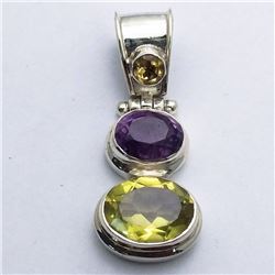 85) STERLING SILVER MULTI STONE PENDANT