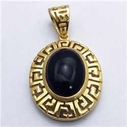 86) STERLING SILVER BLACK ONYX PENDANT