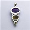 Image 2 : 90) STERLING SILVER MULTI STONE PENDANT