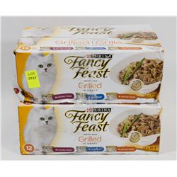 2 ASSORTED CANS OF FANCY FEAST CAT FOOD