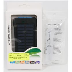 20,000MAH WATERPROOF SOLAR POWER BANK - BLUE