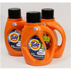 3 BOTTLES OF TIDE SPORT ODOR DEFENSE LAUNDRY