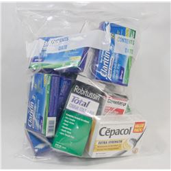 BAG OF ASSORTED COLD AND FLU MEDICINES INCL