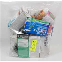 BAG OF ASSORTED COLD AND FLU MEDICINES INCL