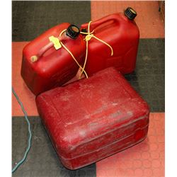 20 L AND TWO 10 L GAS CANS.